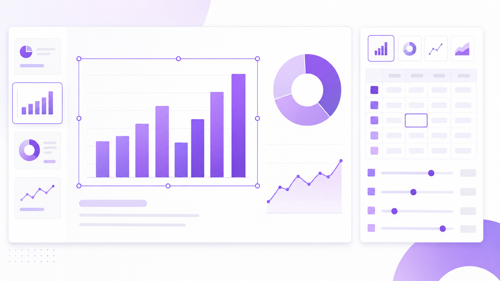 Editable presentation chart and data table inside Presenton