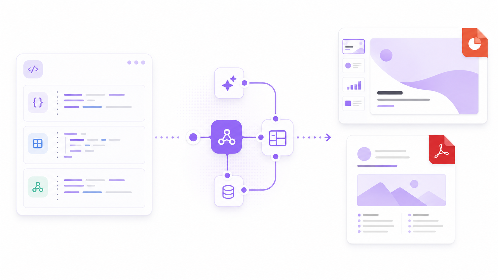 Presentation generation API creating editable PPTX and PDF files